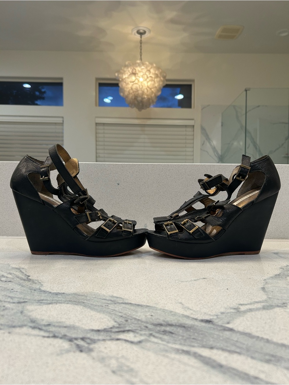 The Cynthia Vincent Jagger Leather Gladiator Wedge - Picture 5 of 5